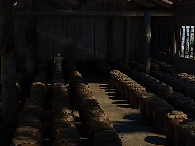 Chinese Wine Cellar 3D Model Wine Cellar Animation Scene Wine Cellar 3d model