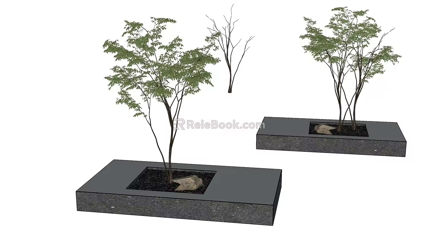 Landscape tree, courtyard tree, tree pool 3d model