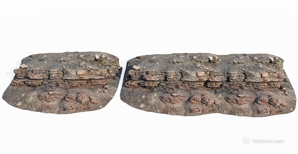 Natural Stone And Wood Panel Texture With Layered Decorative Structure Design 3d model