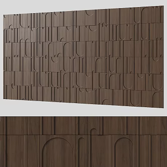 Solid wood decorative wall modeling background wall three-dimensional wall panel 3d model