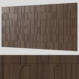 Solid wood decorative wall modeling background wall three-dimensional wall panel 3d model