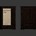 Dark Wood Traditional Storage Cabinets With Two Units One Open Interior Hanging Rod Design