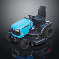 Blue Riding Lawn Mower For Efficient Grass Plant Maintenance In Garden