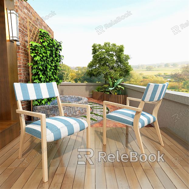 Modern Balcony Woven Dining Chair model