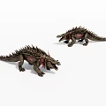 Realistic Spiked Dinosaur Toy Models With Red Accents And Detailed Design