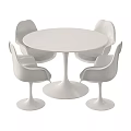 Modern Dining Table and Chairs Set With Round Table Curved Chair Design Sleek Legs
