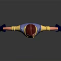 Cartoon 3D Character With Red Hair Mustache Wearing Argyle Vest Yellow Sleeves Orange Striped Pants Blue Gloves