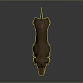 3D Model Dachshund Dog With Brown Orange Fur Standing On Dark Shiny Surface