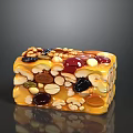 Amber Colored Nut And Dried Fruit Pastry Block With Mixed Nuts Raisins And Seeds