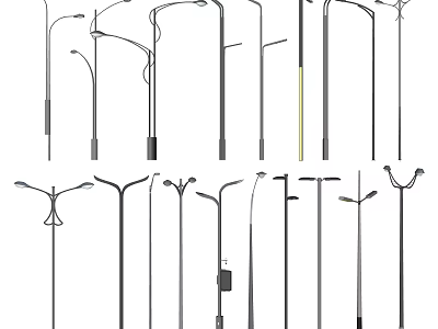 Outdoor Lights Featuring Various Stylish Decorative Street And Garden Pathway Designs 3d model