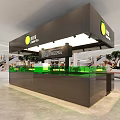 GANCHA TEA Bubble Tea Shop Interior With Modern Counter And Menu Board