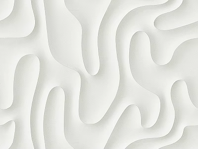 White Contemporary Decorative Wall With Modern Three Dimensional Wavy Textured Surface Design For Interior 3d model