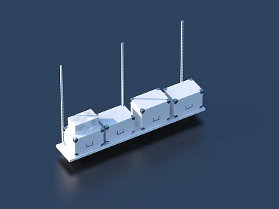 White Connected Storage Boxes With Vertical Stands For Home Organization 3d model