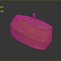 Yellow Woven Storage Box With Lid And Wooden Handle For Home Organization