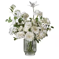 Elegant Glass Vases With White And Pink Flower Arrangements For Home Decor