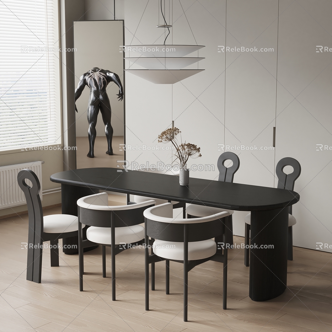 Diemme Modern Dining Table and Chair 3d model