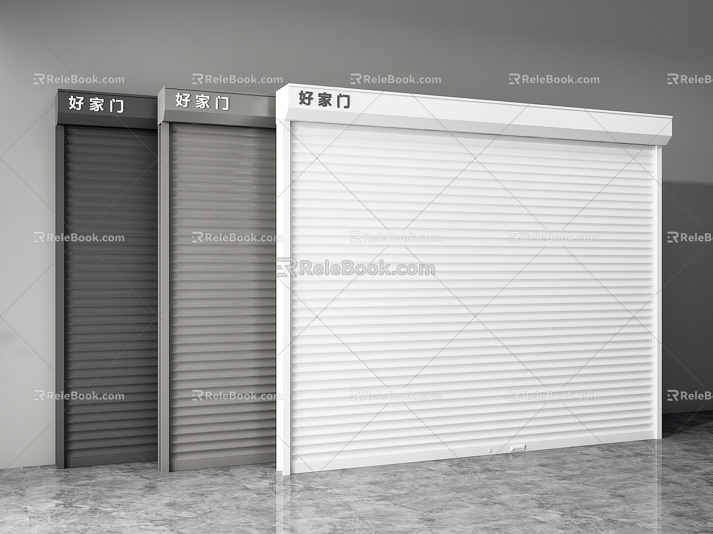 Rolling shutter door rolling gate shop rolling shutter door garage door security door warehouse door 3d model