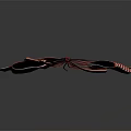 Decorative Ornament Set with Red and White Striped Bow Shiny and Reflective on Dark Surface