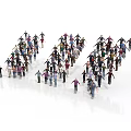 Men Standing Together Forming Letter M Shape in Group Arrangement