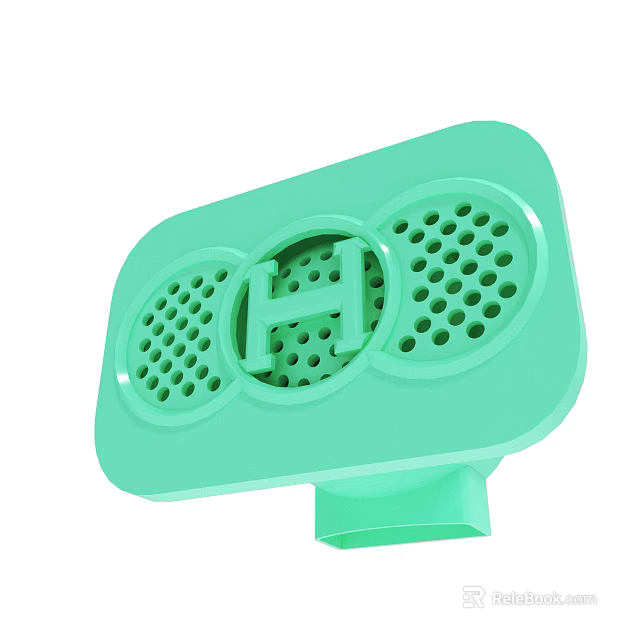 Light Green Speaker Device Featuring H Letter Design And Circular Sound Holes 3d model 