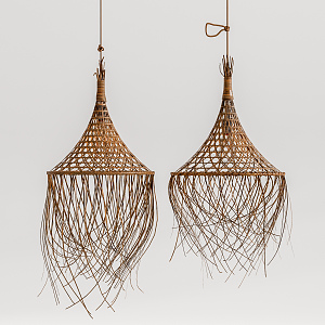 Modern chandelier rattan chandelier 3d model