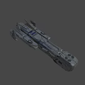 Futuristic Sci-Fi Spaceship With Geometric Design Metallic Surface And Advanced Aerodynamic Structure