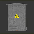 Industrial Computer Cabinet With Metal Enclosure And Safety Warning Signs
