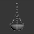 Stylish Silver Metallic Hanging Chandelier With Chain And Minimalist Design