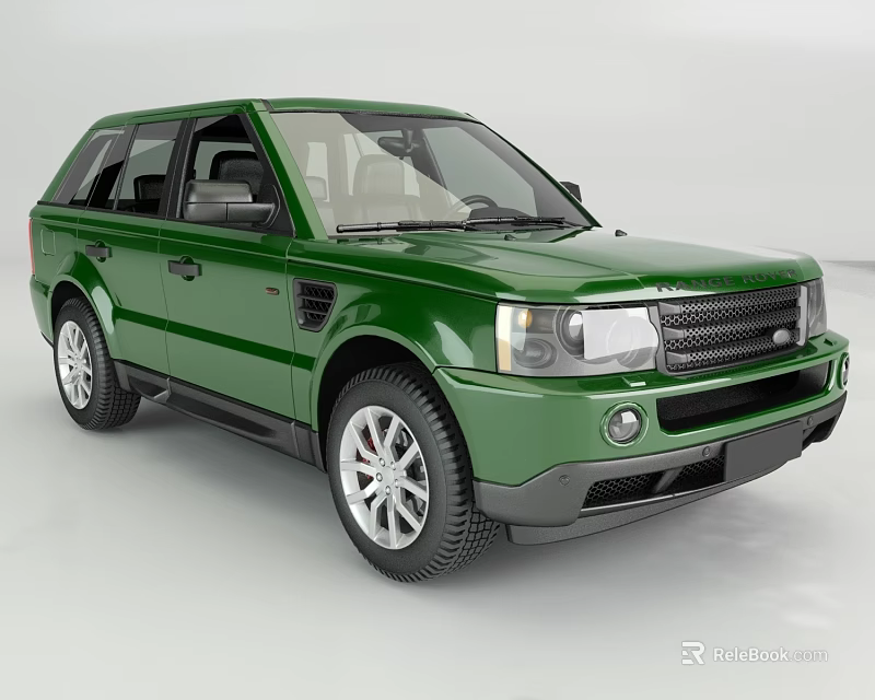 Green Range Rover Sport SUV With Stylish Front Grille And Alloy Wheels 3d model 