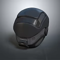Futuristic Black Helmet With Matte Finish Integrated Visor And Aerodynamic Sci Fi Design