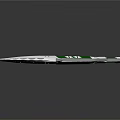 Sharp Modern Dagger With Green Handle White Blade And Geometric Patterns 3d model