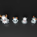 Game and Movie Characters Cartoon Ghost Figures With Horns And Various Expressions