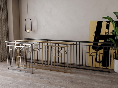 Metal Railing Combination 3d model