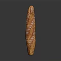 Golden Brown Baked Baguette With Crispy Crust On Black Background