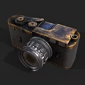 Vintage Digital Camera With Classic Metal Body Wireframe Lens Design And Control Dials