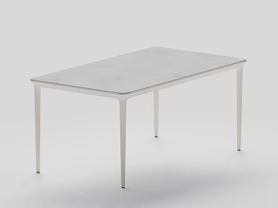 Modern Minimalist Dining Table With Smooth Tabletop And Slim Metal Legs 3d model