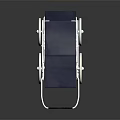 Classic Blue Baby Stroller With White Frame Wheels And Elegant Canopy Design
