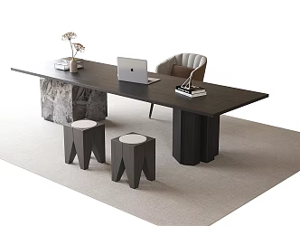 Modern Desk Chair Desk Stool 3d model