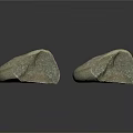 Two Abstract Stone Carved Sculptures With Textured Surface On Dark Background 3d model