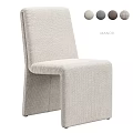 Modern Manor Stool Featuring Light Beige Upholstered Fabric And Sleek Design 3d model