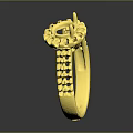 Luxurious Gold Ring Design With Prong Setting And Shiny Accent Stones
