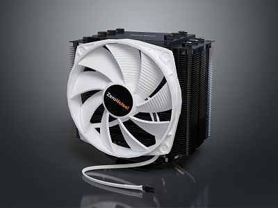 Thermalright Household CPU Cooler With White Fan Black Heatsink And White Cable 3d model Thermalright Household CPU Cooler With White Fan Black Heatsink And White Cable 3d model