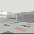 Elegant Oriental Dance Fitness Studio With Modern Reception And Workout Space