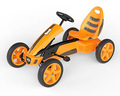 Orange Kids Go Kart With Four Wheels And Steering Wheel 3d model Orange Kids Go Kart With Four Wheels And Steering Wheel 3d model