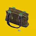 Brown Duffle Bag With Black Straps Metal Buckles And Multiple Pockets