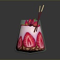 Modern Yogurt Drink Bottle Strawberry Yogurt Cartoon Yogurt 3d model