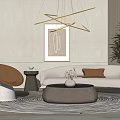 Modern sofa coffee table combination 3d model