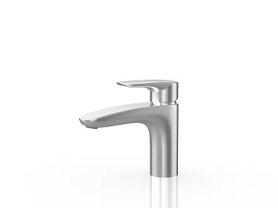 Modern Sleek Chrome Bathroom Faucet With Single Handle Contemporary Design 3d model
