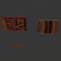 Open And Closed Wooden Storage Cabinets With Detached Wooden Board