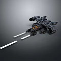 Futuristic Sci-Fi Armored Mechanical Vehicle With Heavy Cannon And Detailed Metal Structure